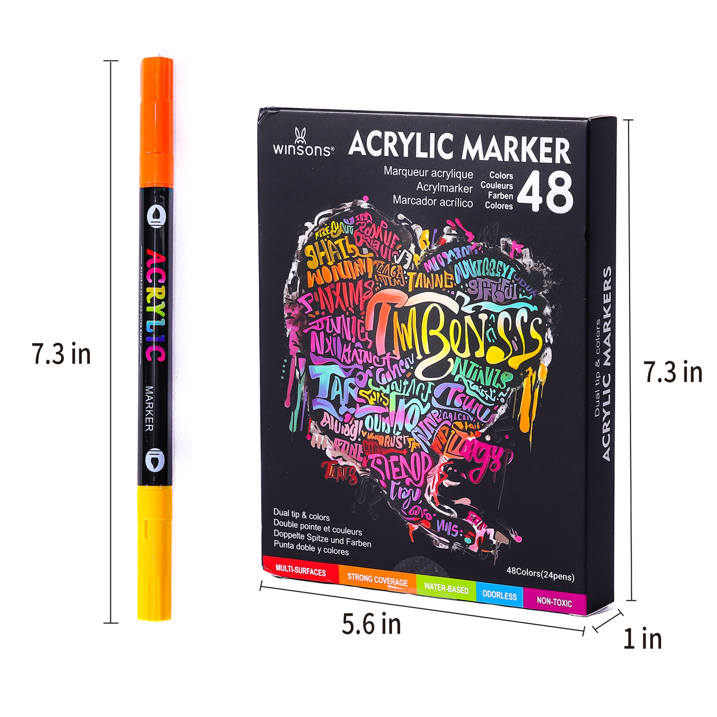 24/48/72 Colors Dual Tip Acrylic Paint Markers