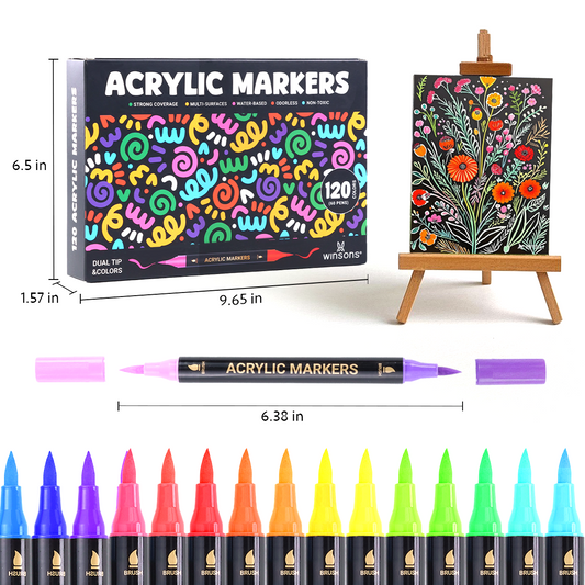 120 Colors Dual Tips Acrylic Art Marker