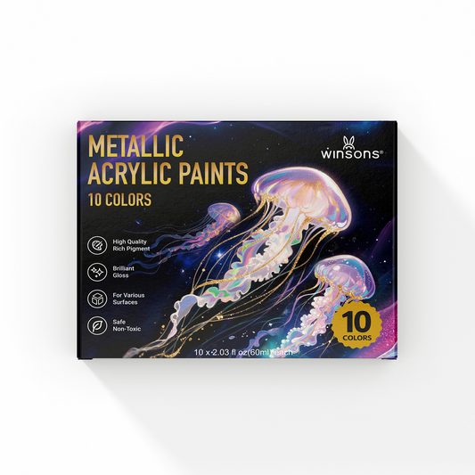 10 Colors Pro Acrylic Metallic Set