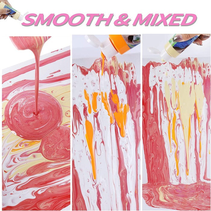 23 Colors High Flow Pouring Acrylic Paint Set (2 fl. oz./ 60 mL Each Color)