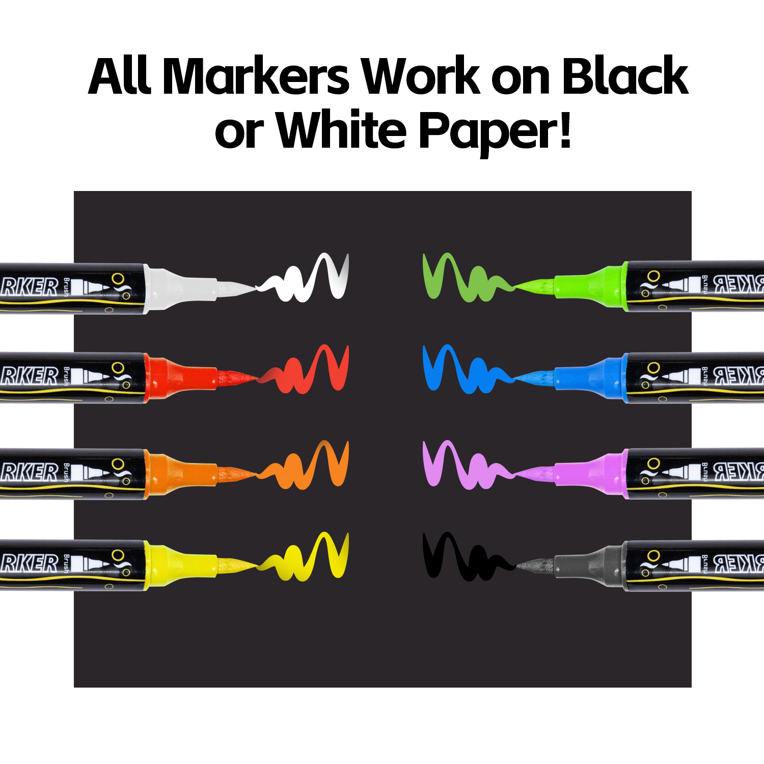 UrbanInkLab 60/120 Colors Dual-Tip Single Color Acrylic Paint Markers with Fabric Zip Case