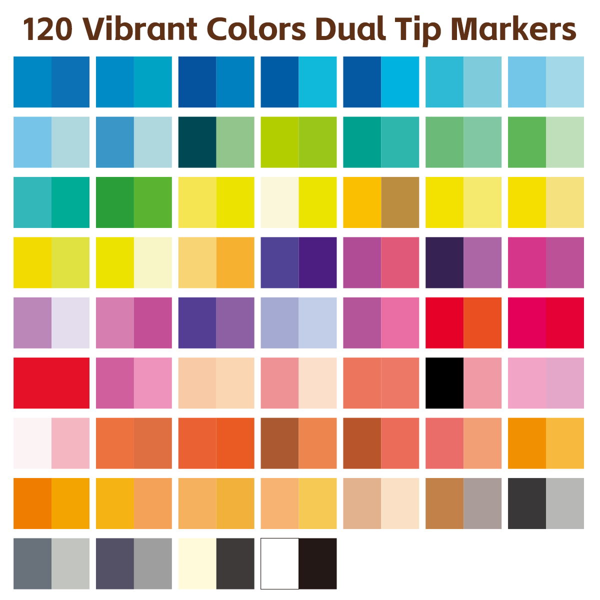 120 Colors Dual Tips Acrylic Art Marker