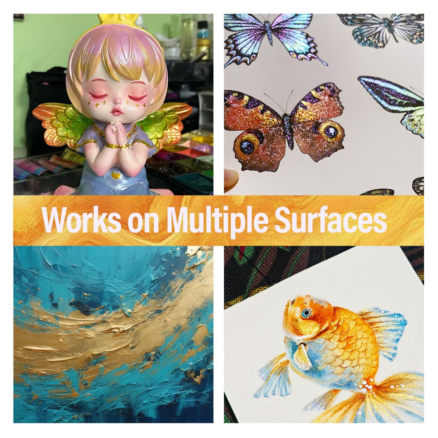 10 Colors Pro Acrylic Metallic Set