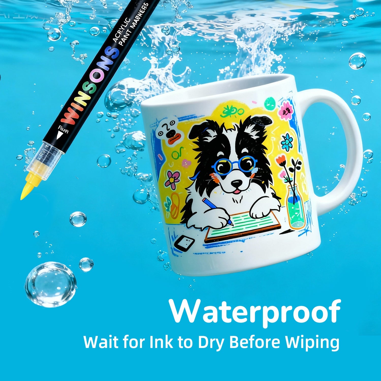 Acrylic Paint Markers Auto Ink Control & Dual-Tip, Two Colors 60 Colours