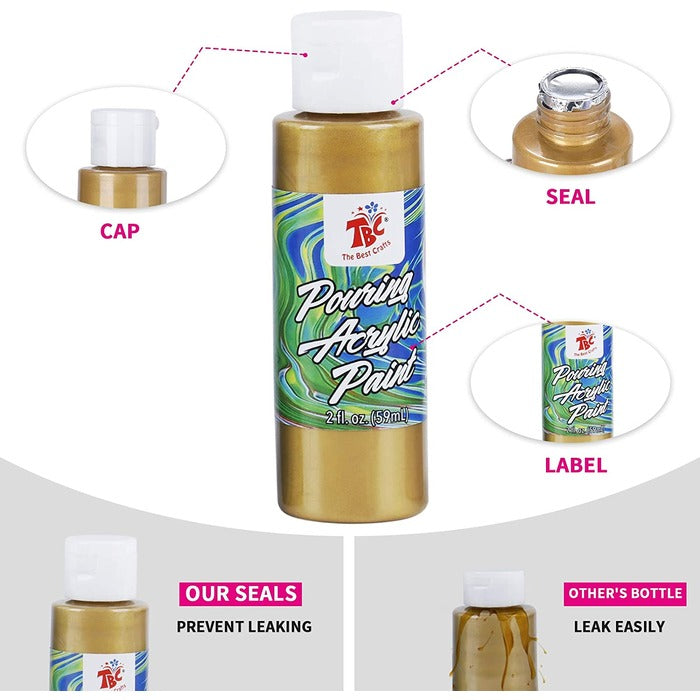 23 Colors High Flow Pouring Acrylic Paint Set (2 fl. oz./ 60 mL Each Color)