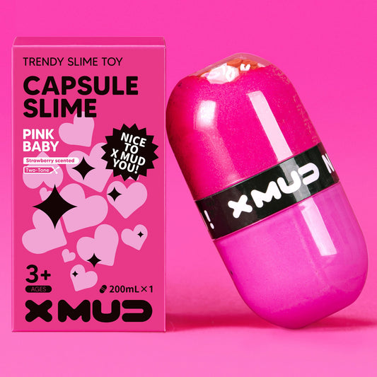 X MUD Two-Tone Pink Baby Capsule Slime