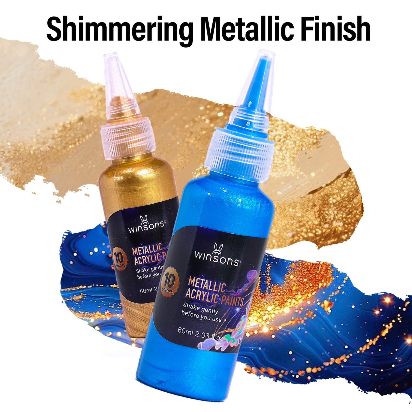 10 Colors Pro Acrylic Metallic Set