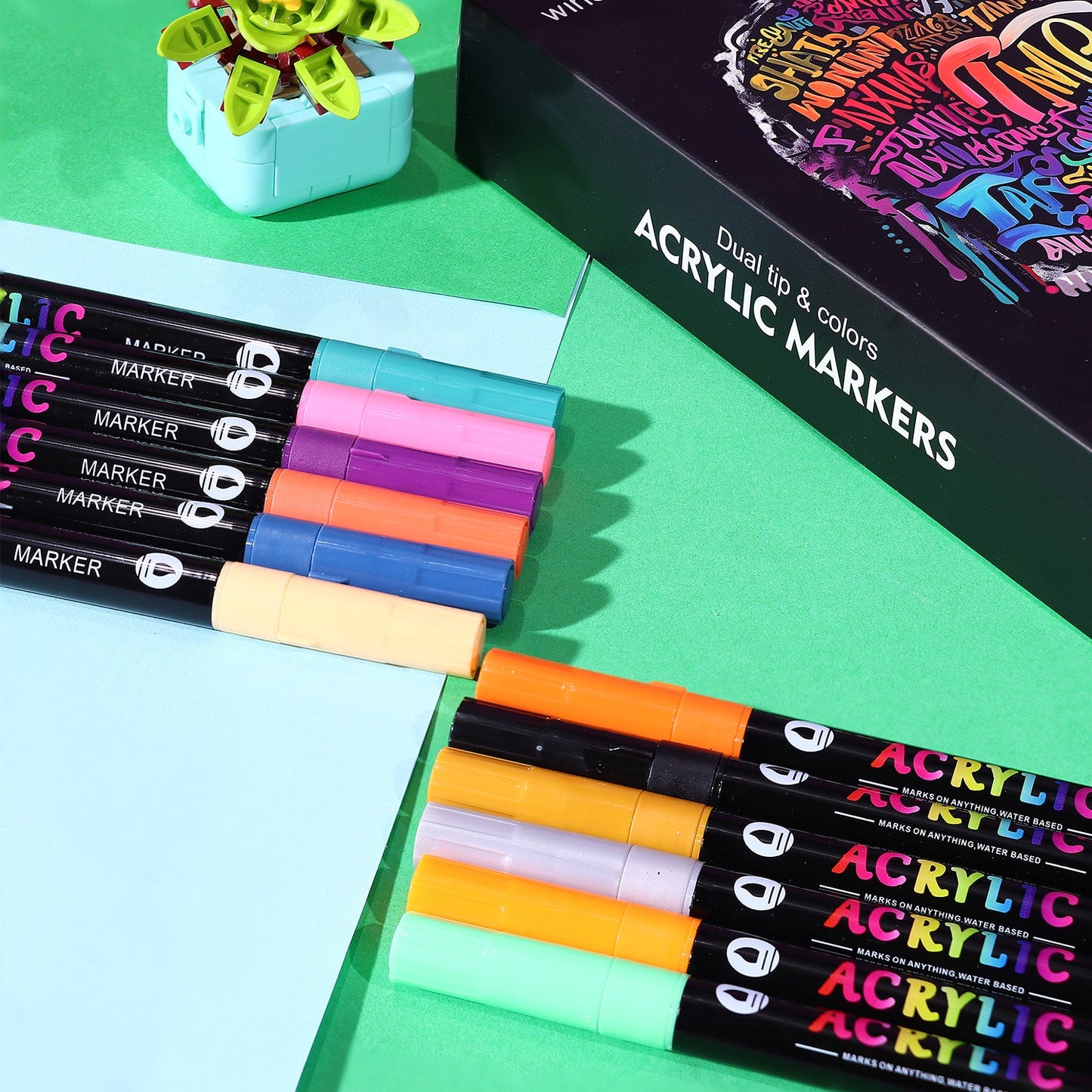 24/48/72 Colors Dual Tip Acrylic Paint Markers