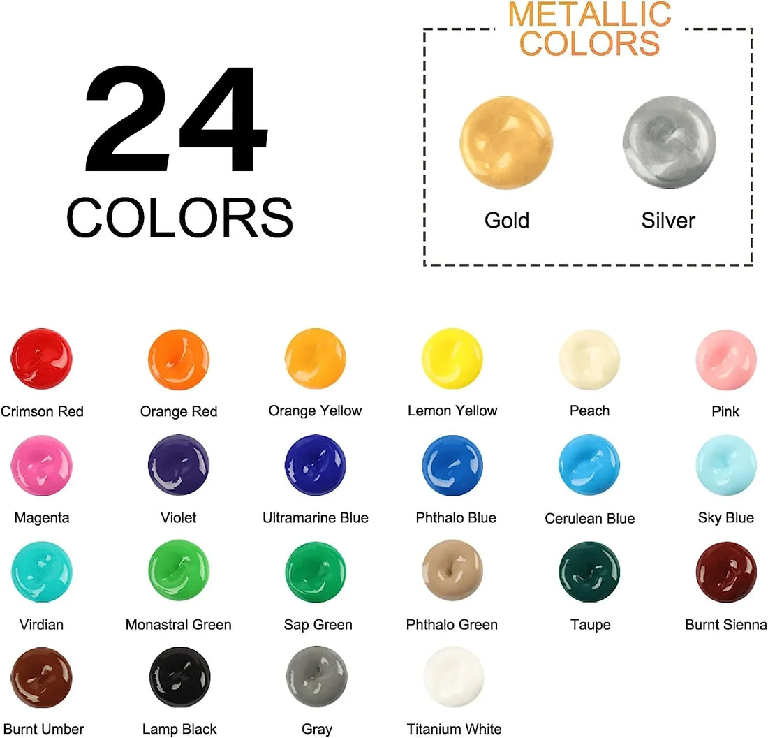 UrbanInkLab 24 Colors Acrylic Paints Set