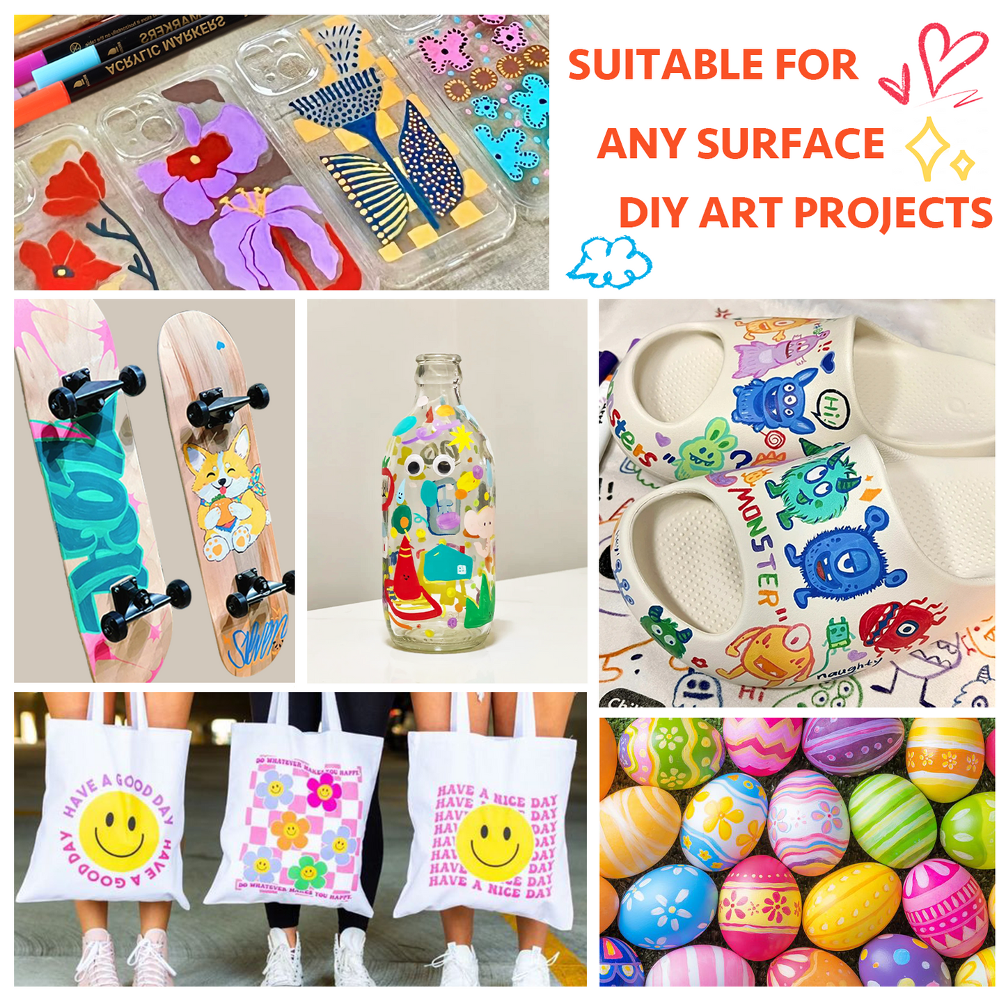 24/48/72 Colors Dual Tip Acrylic Paint Markers