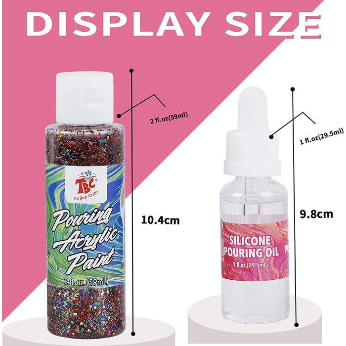 23 Colors High Flow Pouring Acrylic Paint Set (2 fl. oz./ 60 mL Each Color)