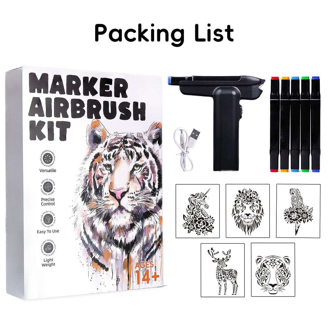 UrbanInkLab Cordless Electric Airbrush Marker Kit
