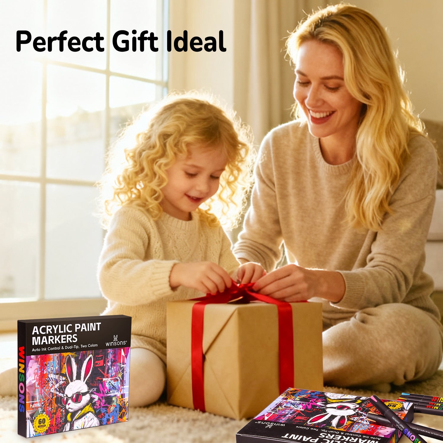 Acrylic Paint Markers Auto Ink Control & Dual-Tip, Two Colors 60 Colours