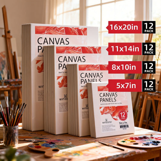 11x14 Inch Stretched Canvas Panel - Professional White Cotton