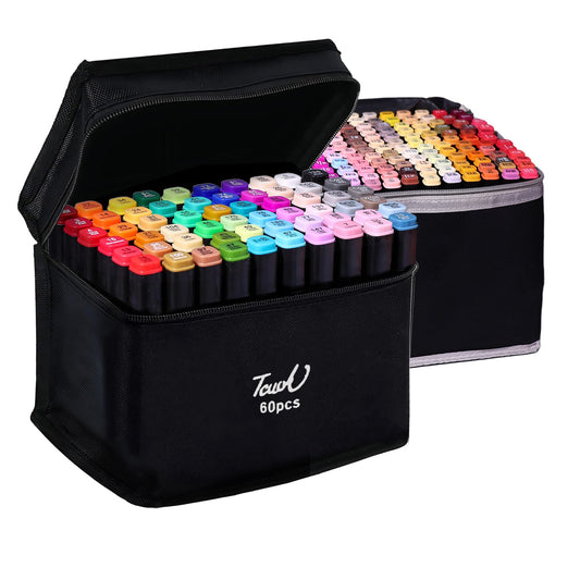 Winsons 12/24/36/48/60/120/262 Colors Dual Tip Alcohol Markers Set for Airbrush Marker Replacement