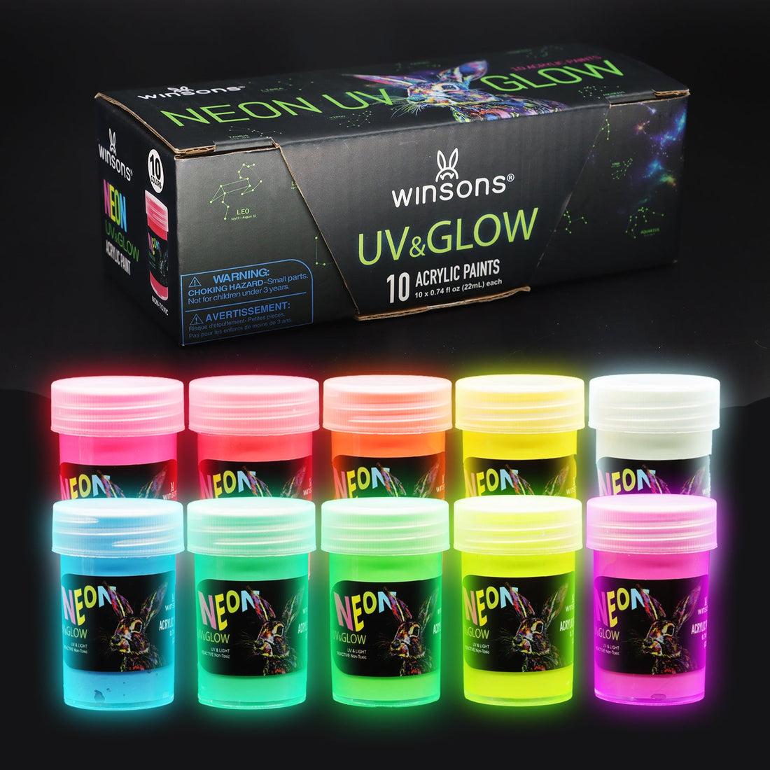 UrbanInkLab Neon Uv & Glow 10 Acrylic Paints